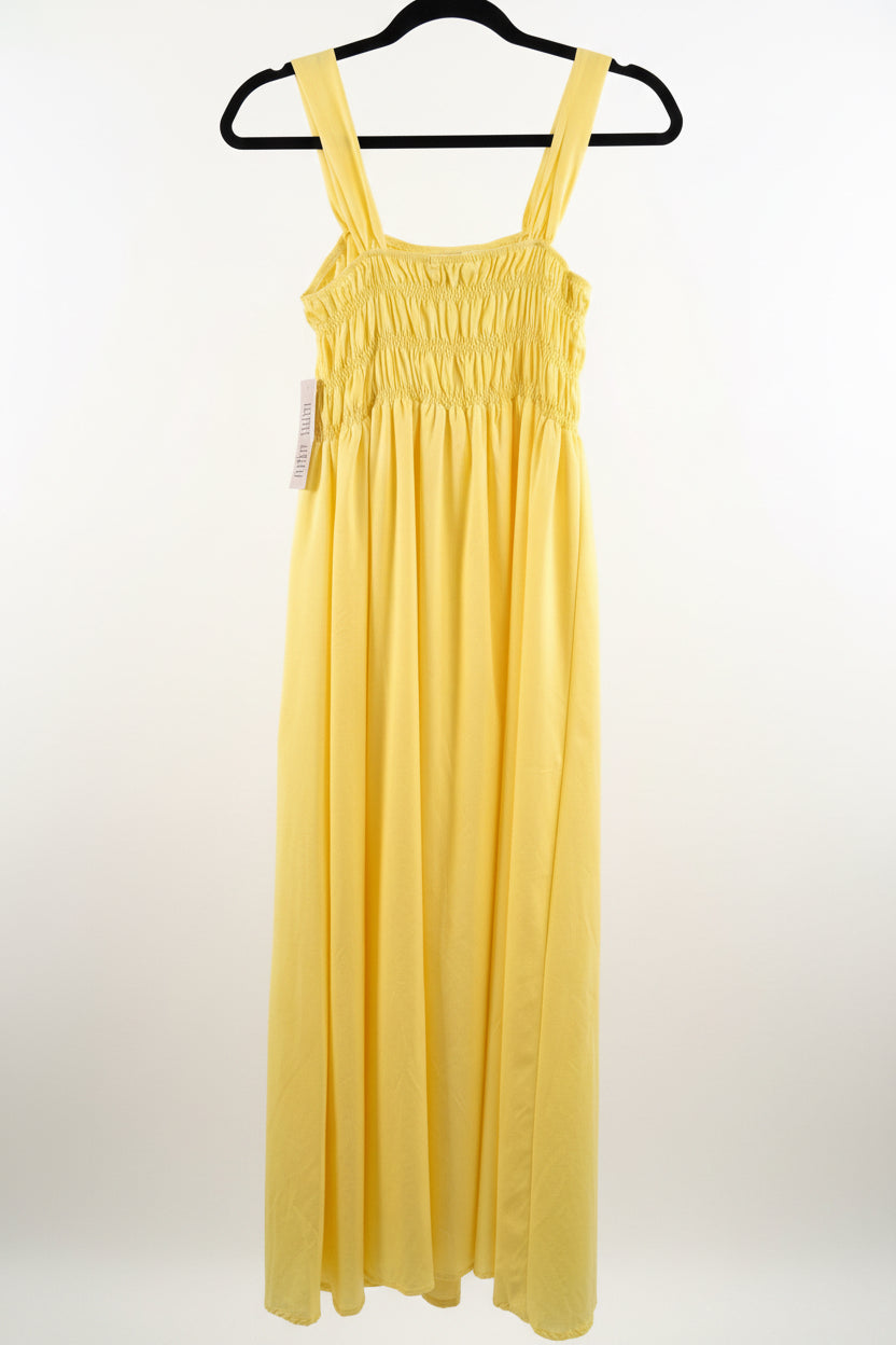 Nanette Lepore Smocked Maxi Dress | Yellow Glimmer | Size 6 | NWT