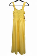 Nanette Lepore Smocked Maxi Dress | Yellow Glimmer | Size 6 | NWT