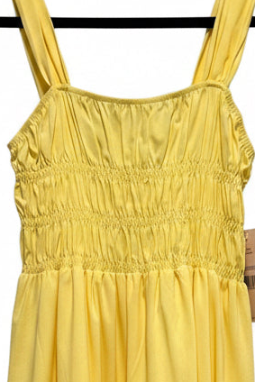 Nanette Lepore Smocked Maxi Dress | Yellow Glimmer | Size 6 | NWT