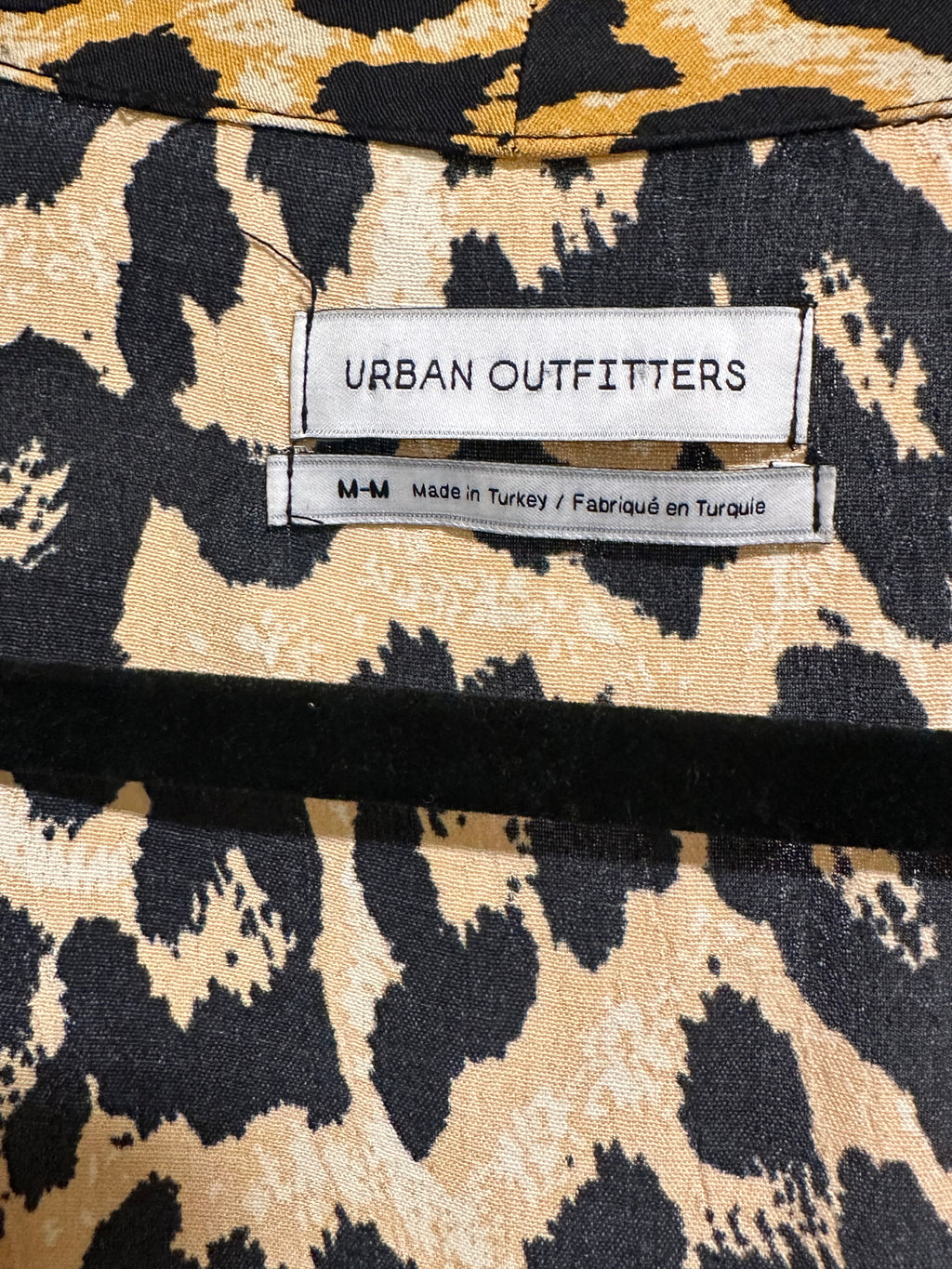Urban Outfitters Mustard Leopard Print Faux Wrap Tie Waist Romper | M | Excellent Pre-Owned