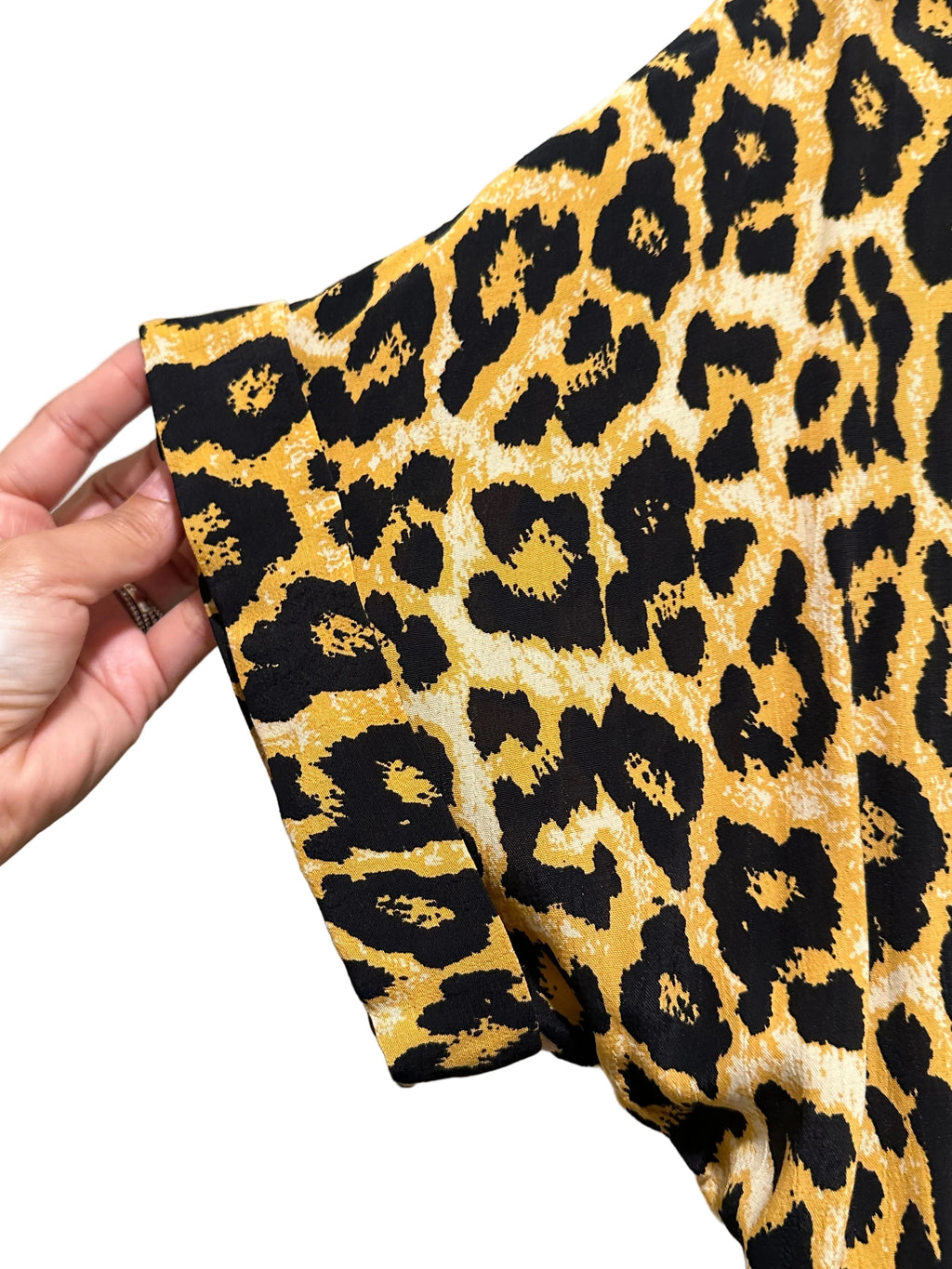 Urban Outfitters Mustard Leopard Print Faux Wrap Tie Waist Romper | M | Excellent Pre-Owned