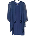 Sandra Darren Navy Chiffon Overlay Shift Dress | Size M | Excellent Pre-Owned