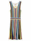 Etcetera Carolina Multicolor Stripe Knit Fit & Flare Dress | Size M | NWT