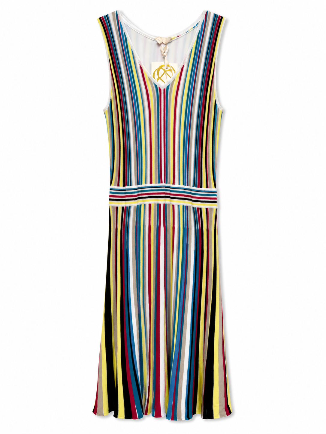 Etcetera Carolina Multicolor Stripe Knit Fit & Flare Dress | Size M | NWT
