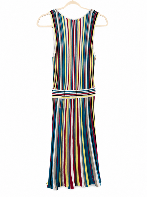 Etcetera Carolina Multicolor Stripe Knit Fit & Flare Dress | Size M | NWT