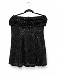 Free People Black Sequin Strapless Ruffle Mini Dress | Size 2, 6 | NWT