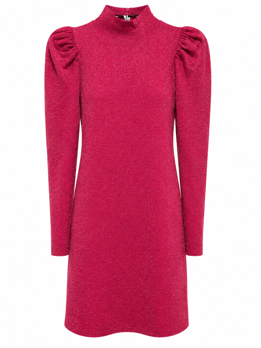 Alice + Olivia Wild Pink Metallic Puff Sleeve Mini Dress | Mock Neck | Size M | NWT