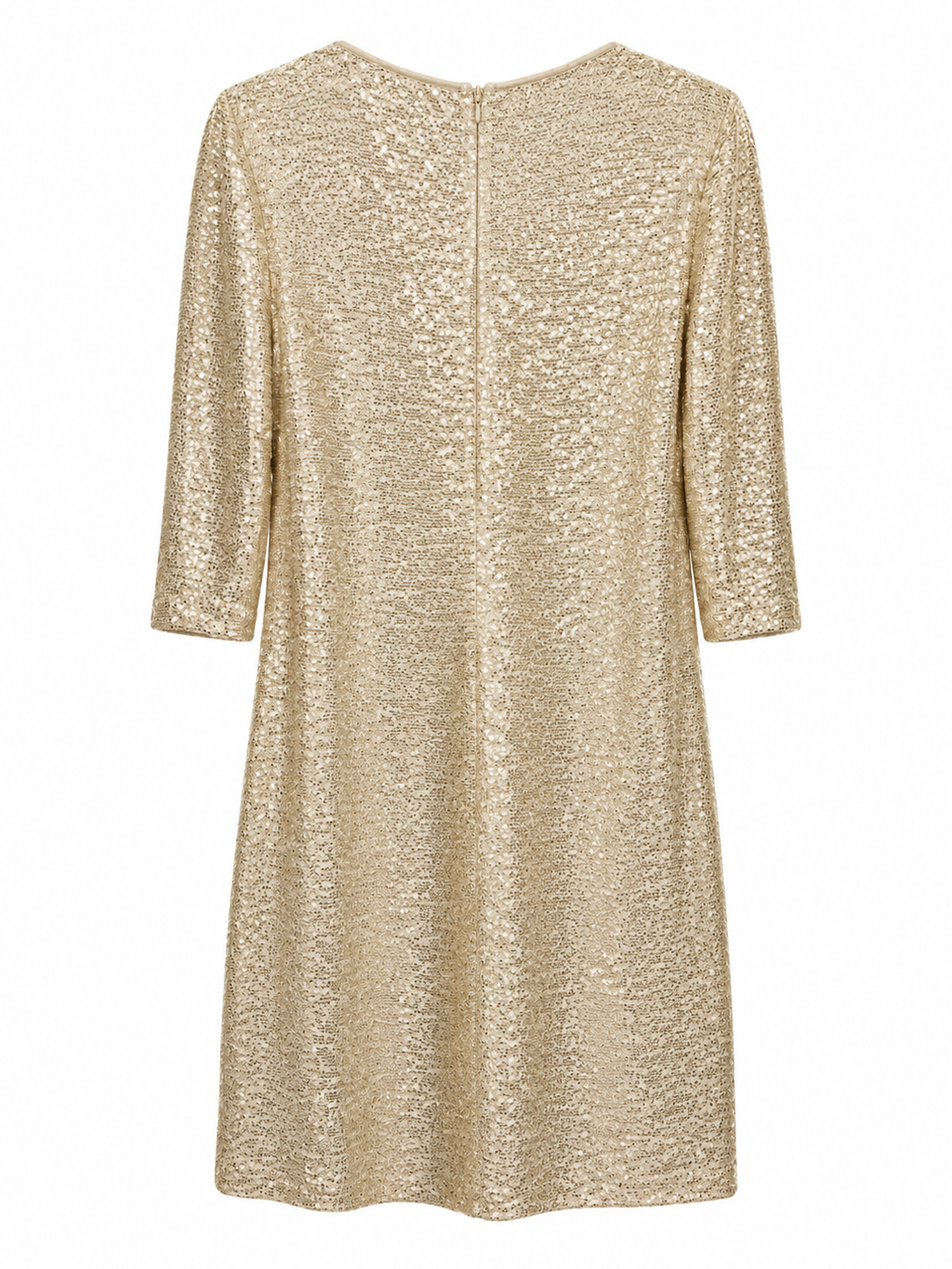 St. John Gold Sequin Knit Sheath Dress | Size 8 | NWT | Luxe Occasion Dress