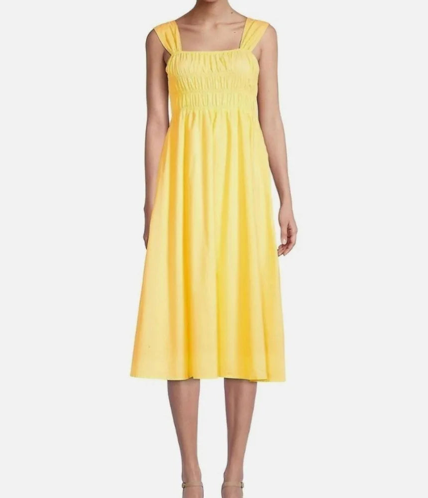 Nanette Lepore Smocked Maxi Dress | Yellow Glimmer | Size 6 | NWT