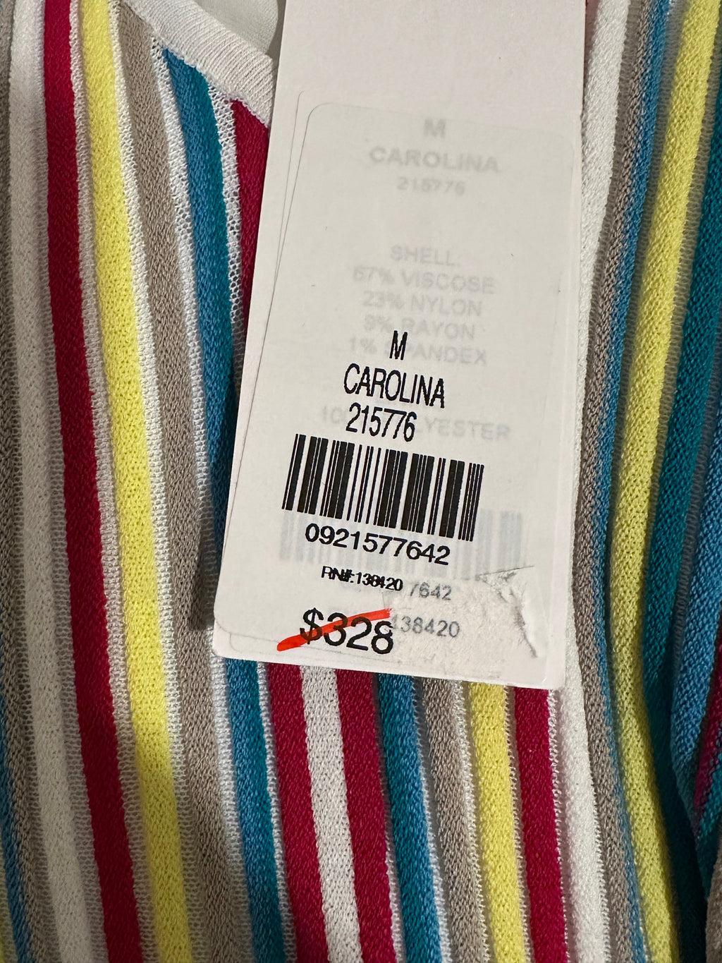 Etcetera Carolina Multicolor Stripe Knit Fit & Flare Dress | Size M | NWT