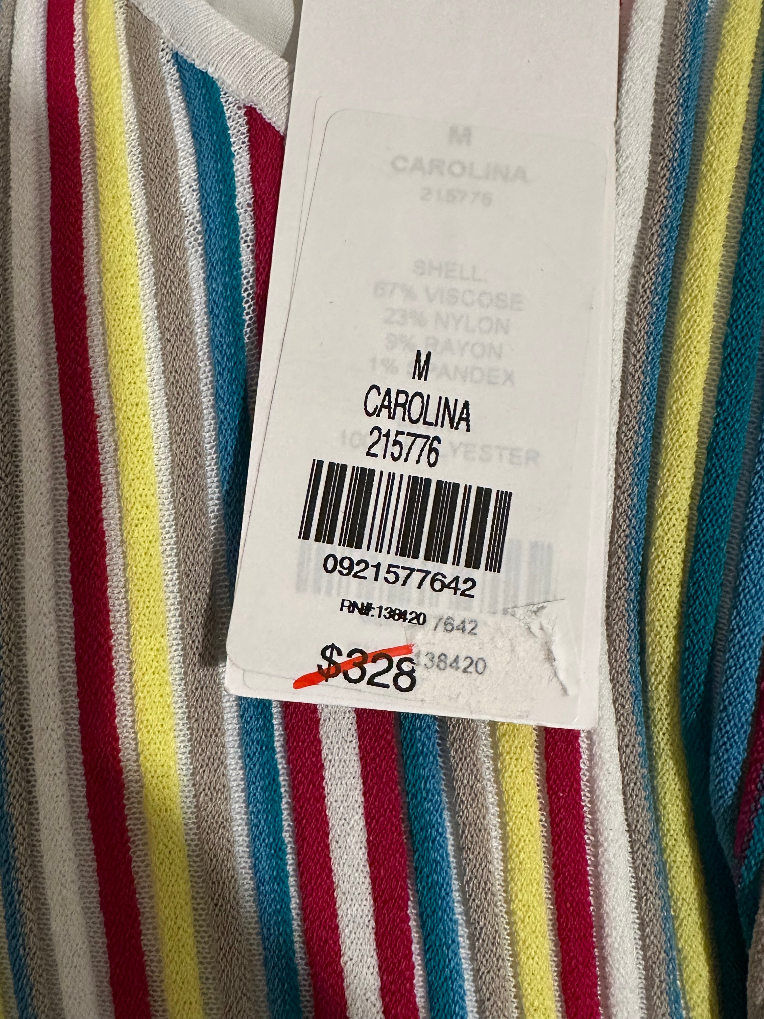 Etcetera Carolina Multicolor Stripe Knit Fit & Flare Dress | Size M | NWT