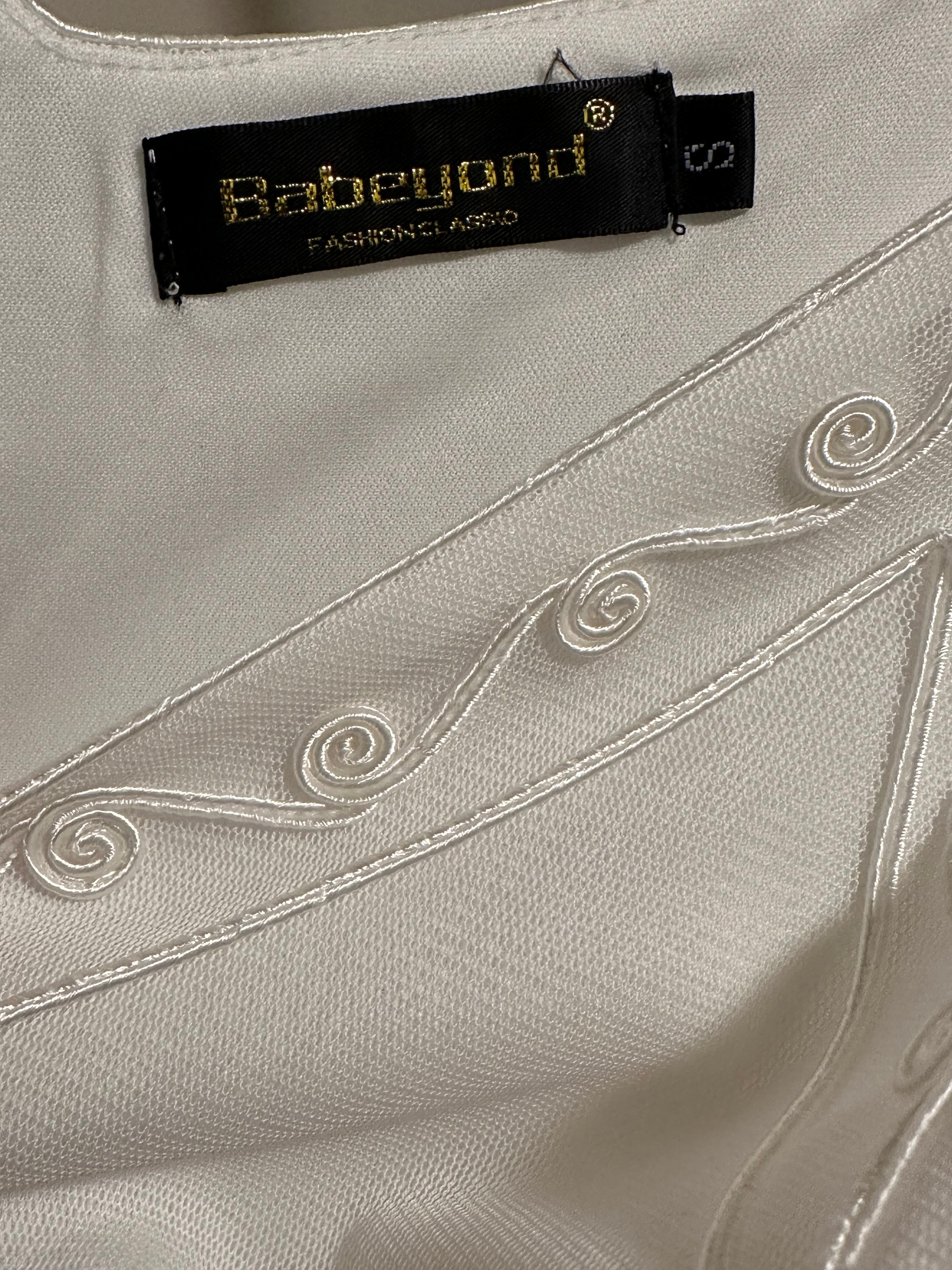 Babeyond White Embroidered Fringe Dress | Art Deco Flapper Dress | Size S | Excellent Pre-Owned